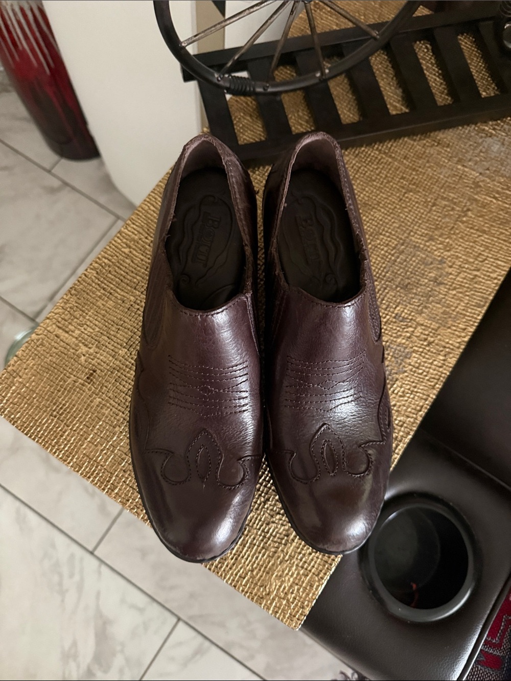 Born Women's Dark Brown Leather Ankle Booties